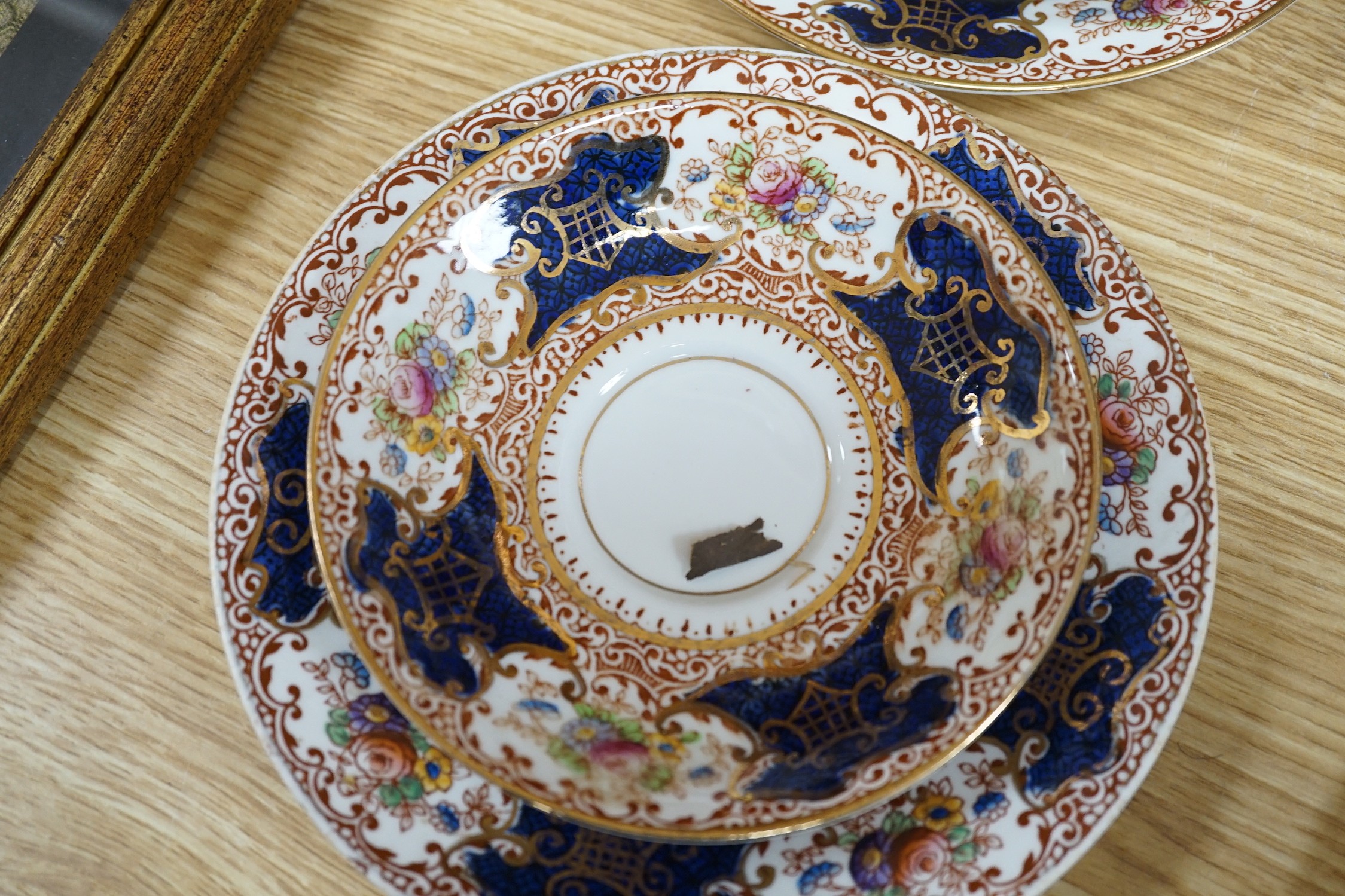 A Crown Staffordshire tea service decorated in white and gilt (46 pieces)